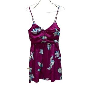 ROXY Purple Summer Dress Size M Sleeveless Adjustable Stripes Zipper on the back